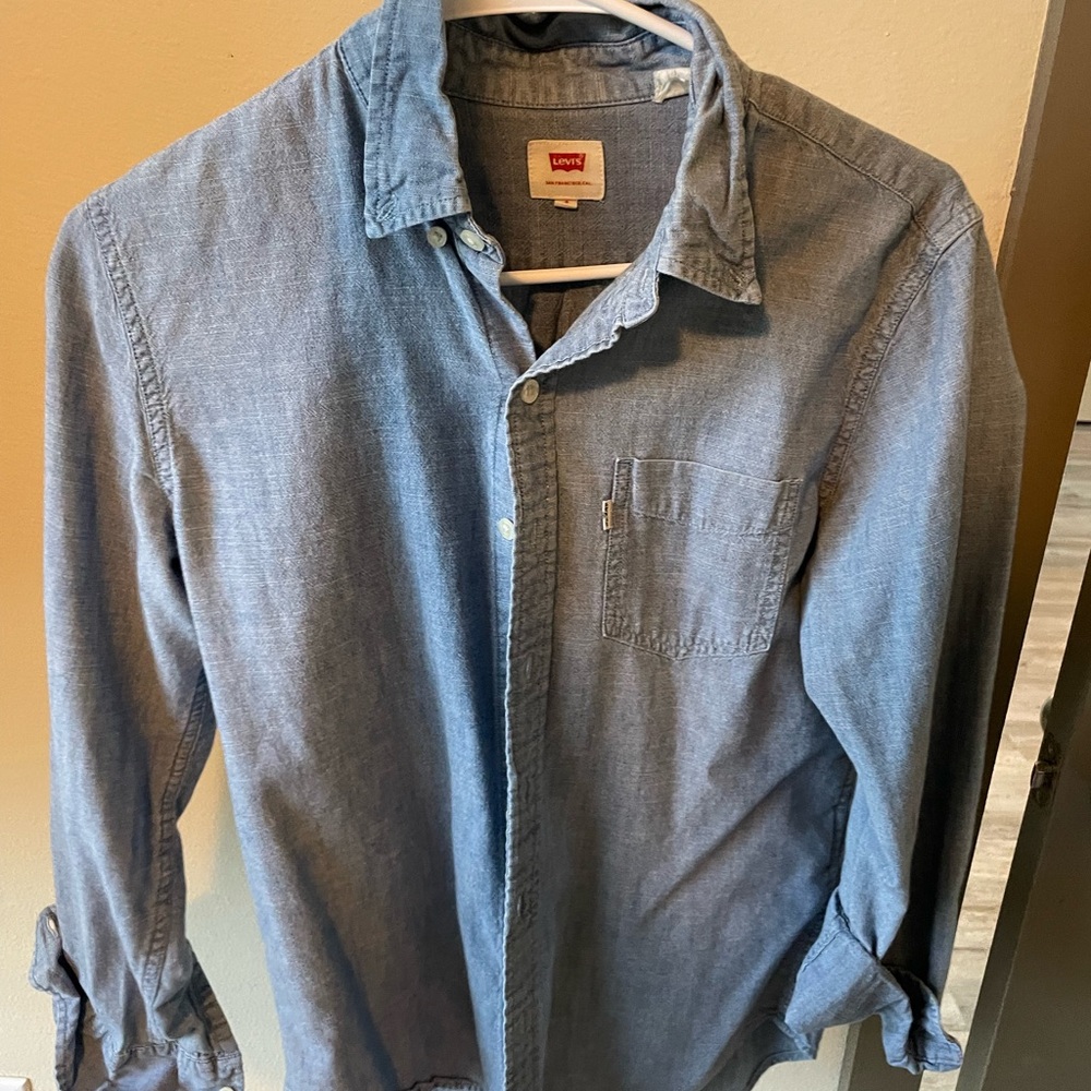 Levi's Blue Button Down Shirt Lightweight Cotton